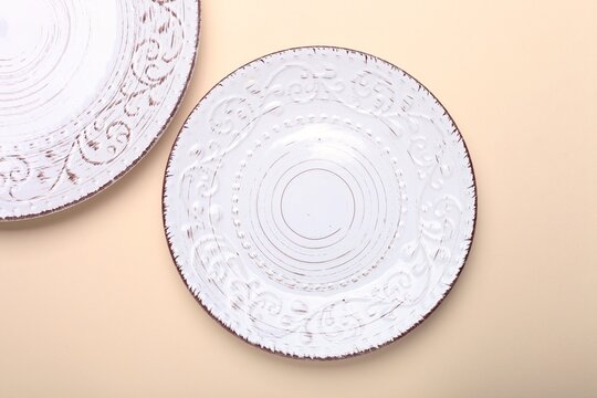 white plate on a white background