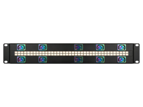 Server rack power distribution unit isolated with transparent background