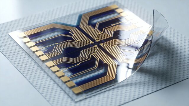 Transparent Flexible Circuit Board with Gold Conductive Paths for Smart Device Innovation