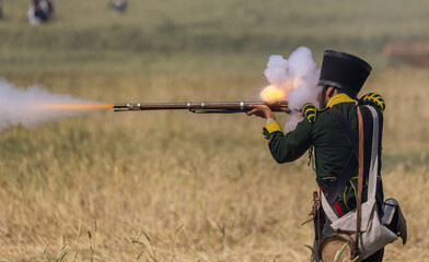 Fototapeta premium Reenactment of the Battle of Waterloo