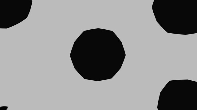 Abstract Gray Scale Kaleidoscope Motion Graphic with Repeating 3D Geometric Shapes and High Contrast Black and White Design