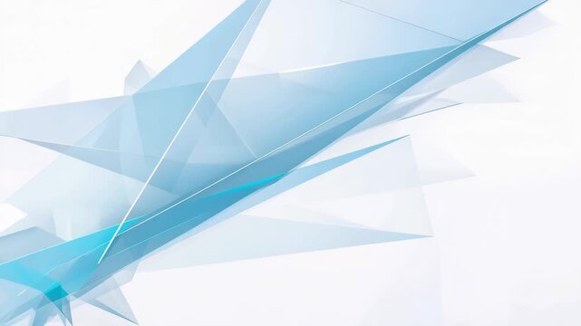 Abstract geometric blue and white transparent shapes background