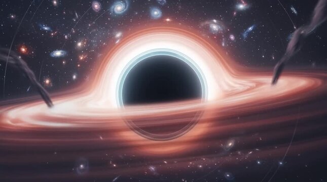 A captivating space landscape and a glimpse into the mysteries of a black hole 