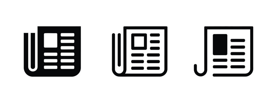 Newspaper icon, newspaper company and article symbol, journalism media communication concept, news publishing and editorial design vector illustration.