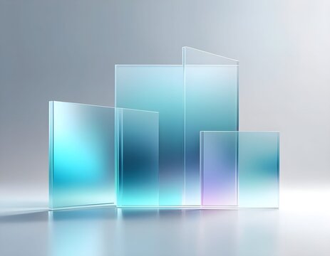Abstract Glassmorphism Background with Transparent Glass Layers
