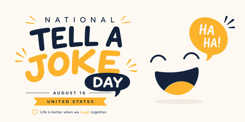 National Tell a Joke Day Minimal Flat Banner Vector © Mustain