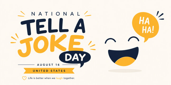 National Tell a Joke Day Minimal Flat Banner Vector