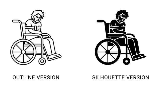 Sad person in wheelchair
