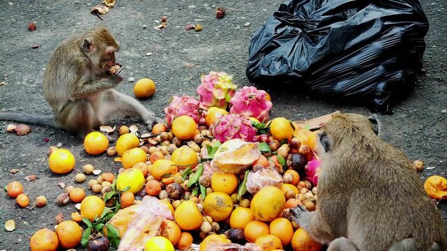 The long-tailed macaque (Macaca fascicularis) is a highly intelligent and adaptable omnivorous primate. Its main characteristics include its ability to swim and dive for food.