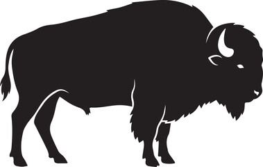 Majestic American Bison Silhouettes Side Profile Vector © MdHasan