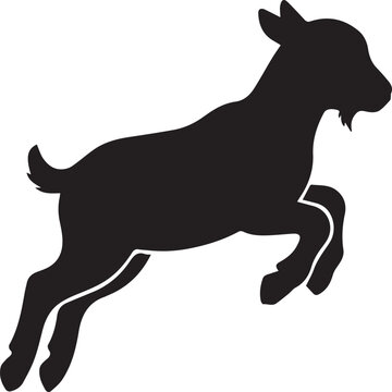 Playful Jumping Baby Goat Kid Silhouettes