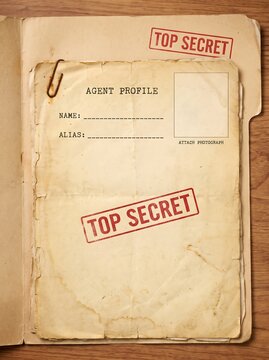 Blank Top Secret Agent Profile Document File Template