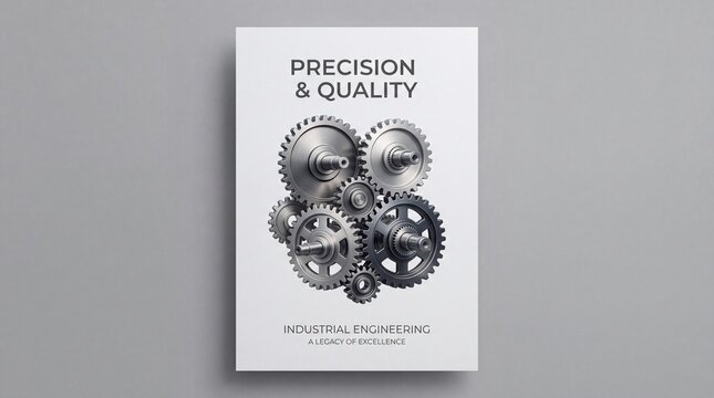 Industrial engineering manual cover featuring metallic gear mechanism illustration for precision and quality standards in professional mechanical manufacturing processes