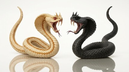 Fototapeta premium Two titanocobras face to face