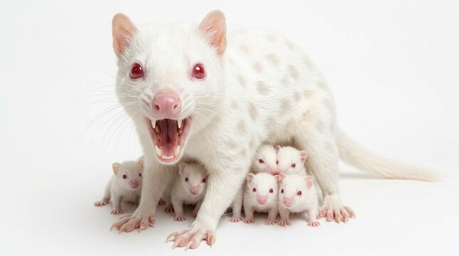 Tiger quoll with some babies