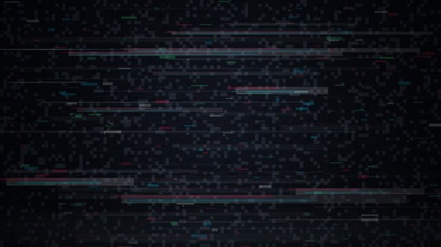 Digital Glitch Noise with RGB Signal Interference and Screen Distortion