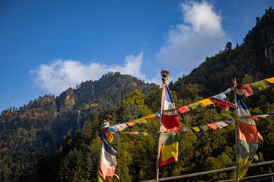Prayer flags near Manang, Nepal