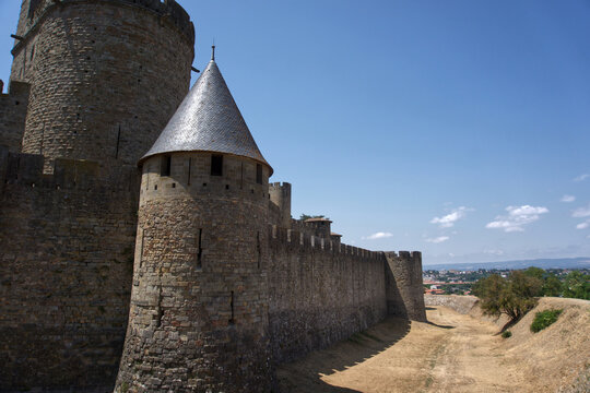 CARCASSONNE, FRANCE &ndash; July 17, 2026: General view of the medieval fortress of Carcassonne, one of the best-preserved fortified cities in Europe and a UNESCO World Heritage Site.