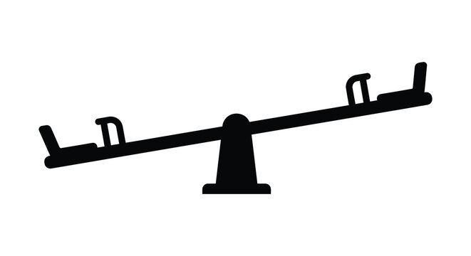 Seesaw Silhouette On White Background teeter totter playground