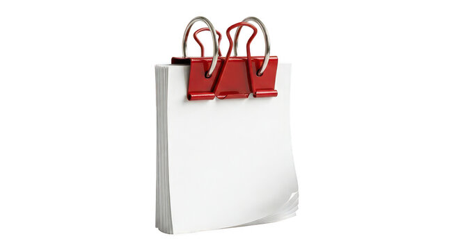 Blank calendar with red binder clips for notes reminders scheduling to do list organization important dates appointments.
