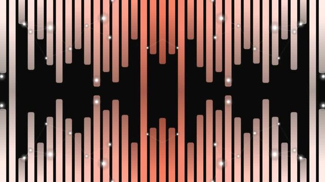 Abstract background with rhythmic vertical bar pattern coral gradient color symmetrical design sparkling highlights and modern artistic style