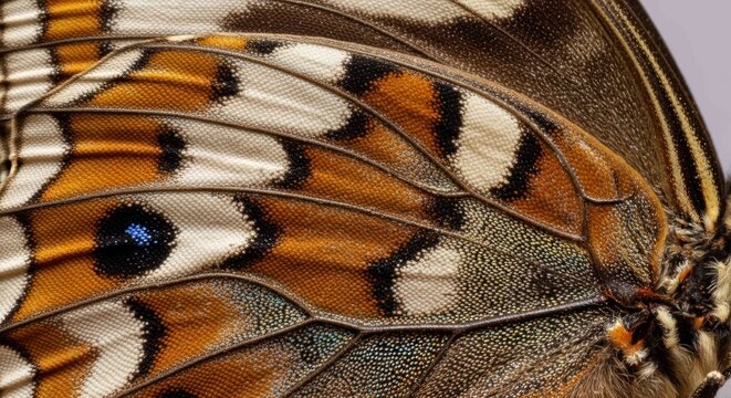 Macro photograph of a butterfly wing pattern and texture detail.