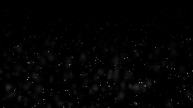 Rising Dust Particles with Soft Atmospheric Motion on Black Background