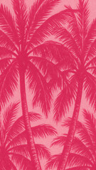 Obraz premium Vibrant tropical palm pattern mobile wallpaper