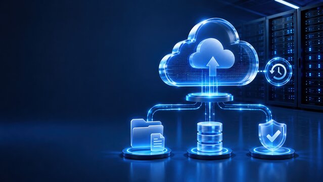 Enterprise Cloud Backup and Data Recovery SaaS Illustration