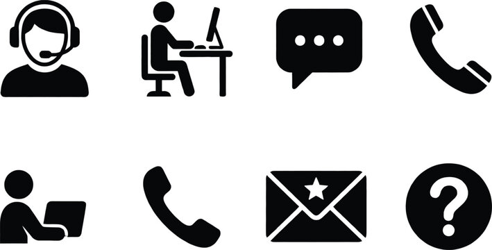 Customer service icons for support and help desk