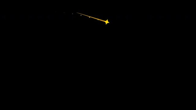 Star streaks in a night sky, emitting cosmic glow and twinkling sparks, ideal for backgrounds, astronomy, or fantasy themes.