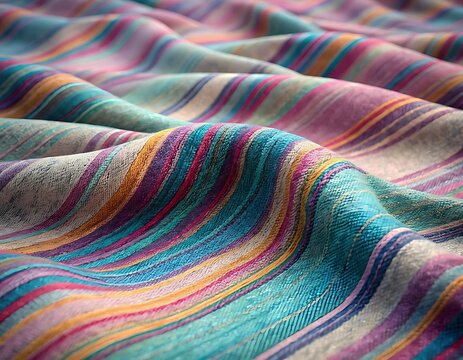 Vibrant multicolored abstract fabric texture closeup.