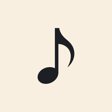 Single musical eighth note symbol isolated on a light background.