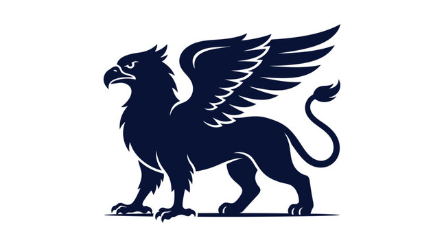 Griffin Mythical Creature Icon Silhouette Fantasy Design