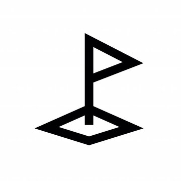 Triangular Flag sharp outline style icon. motion graphic animation, perfect for social media, presentations, websites, digital projects, and mobile interface. Alpha channel transparent background
