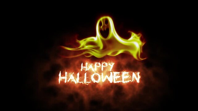 Halloween Ghost Loop Background Alpha.