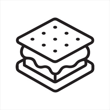Minimalist s&rsquo;mores outline icon design.