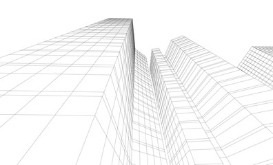 Fototapeta premium architectural buildings vector 3d illustration
