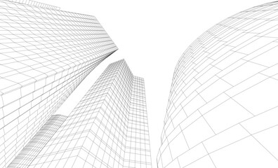 Fototapeta premium architectural buildings vector 3d illustration