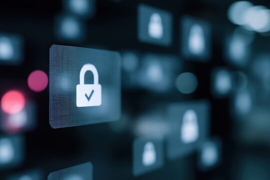 Corporate training e learning, data security potential, corporate information asset, data transfer rate, network inform board, security checkmark, financial tech.