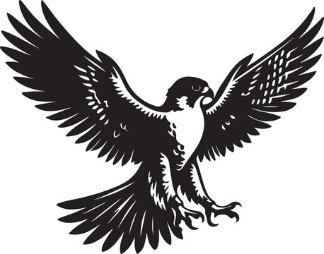 Peregrine Falcon silhouette collection vector bird wildlife design.