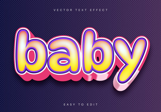 Baby Editable 3D Text Effect