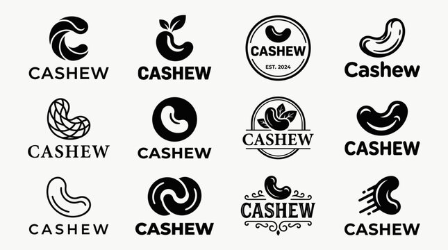 Cashew Logo Collection: Modern & Classic Designs for Nuts, Food Brands, and Healthy Snacks