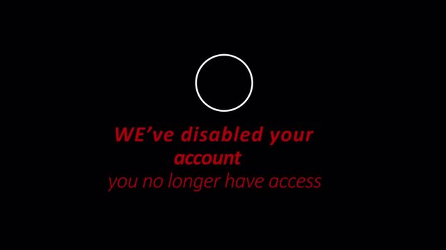 account disabled you no longer have access animation in 4k animation with alpha channel, disabled account animation with screen, access denied notification animation on transparent background