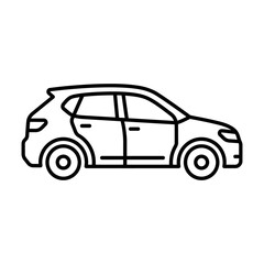 Fototapeta premium Minimalist outline icon of a hatchback car.