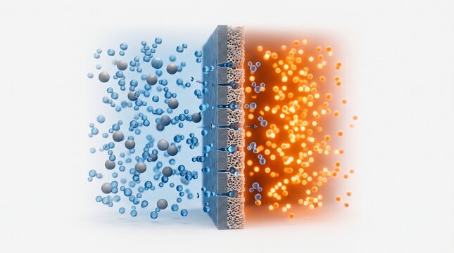 3D Microscopic Diagram of Forward Osmosis Membrane for Desalination