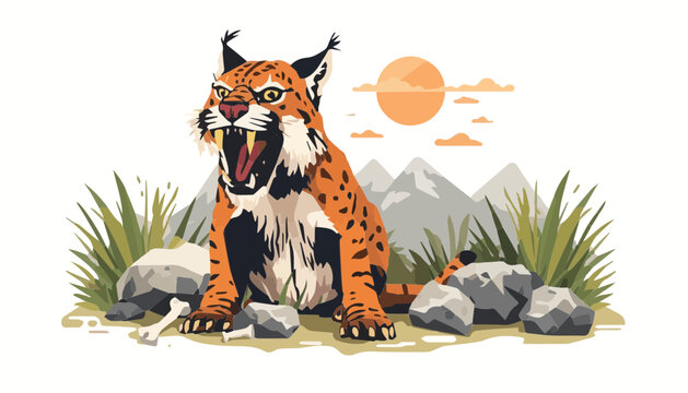 Smilodon Saber Tooth Cat Fossil Design