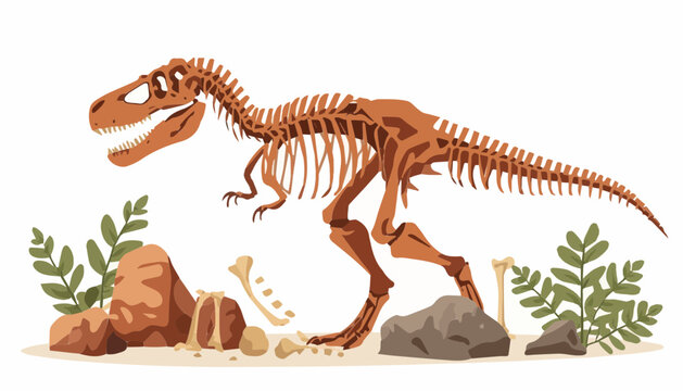 Tyrannosaurus Rex Skeleton and Fossil Icons