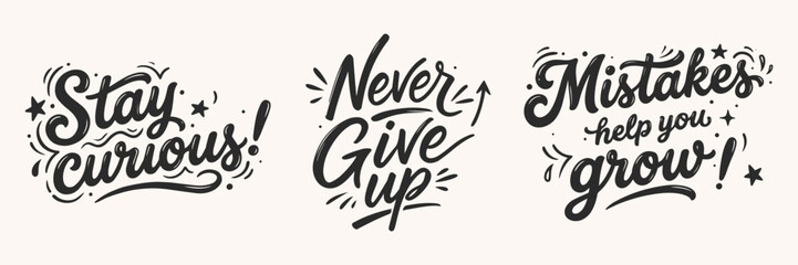 Handwritten Motivational Quotes Collection. Typography Lettering Bundle © ariyantodeni
