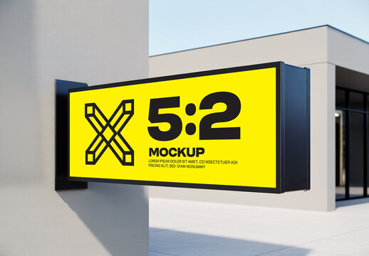 Wall Mounted Light Box Mockup